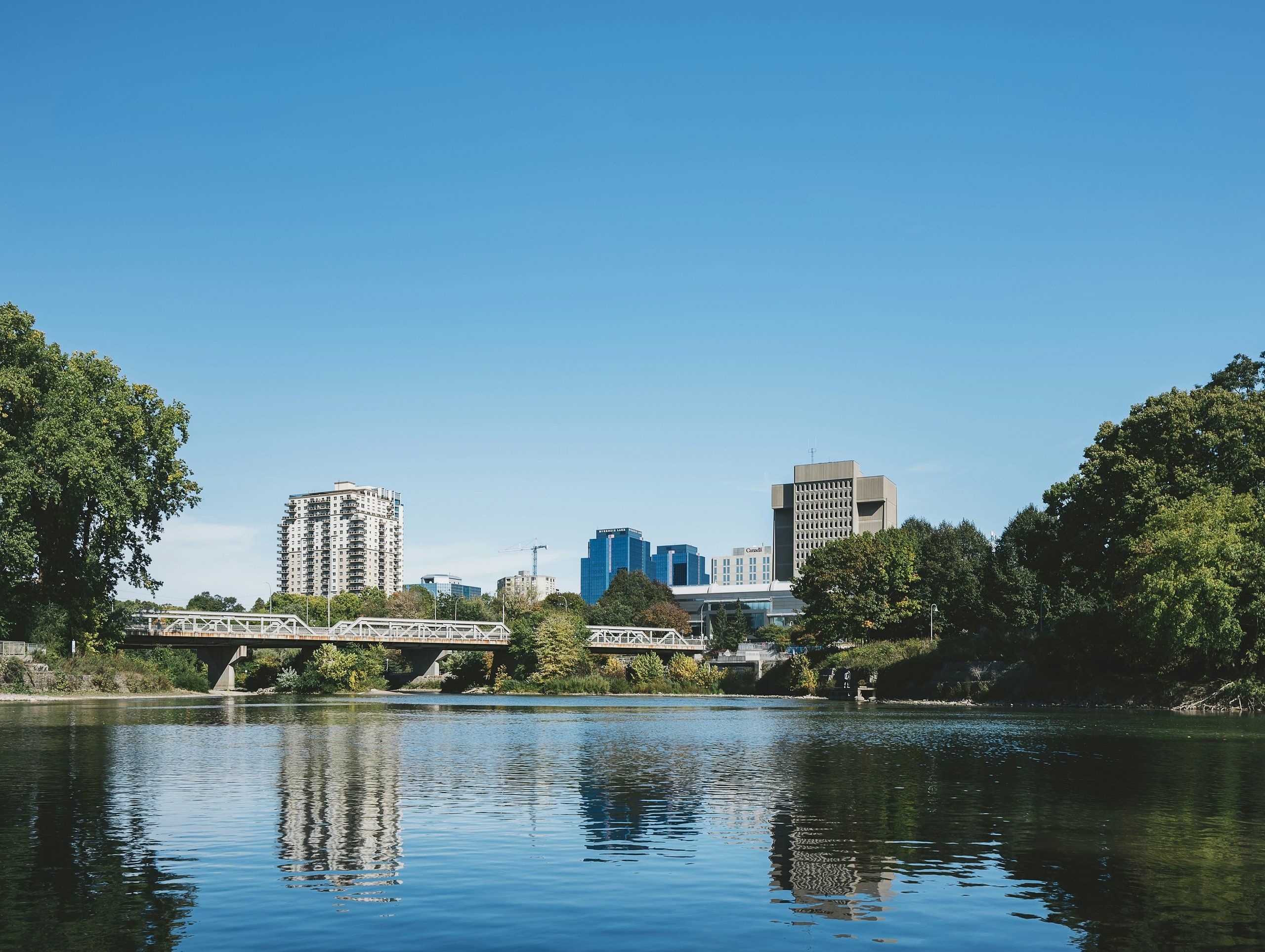 Downtown London, Ontario, and the Thames River